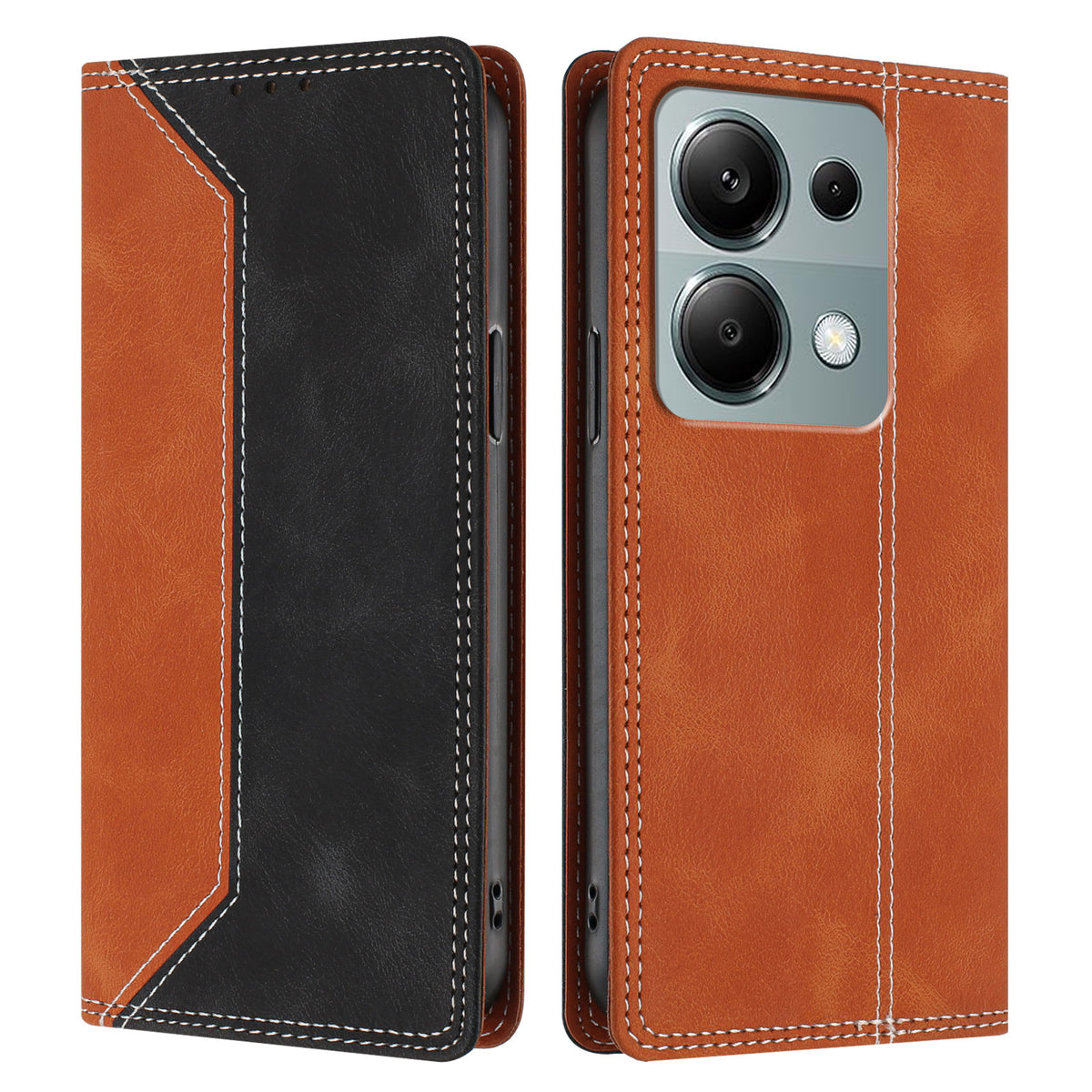 For Xiaomi Redmi 17 5G / Xiaomi Redmi 17 4G Leather Case Skin Touch Color Splicing RFID Blocking Wallet Stand Phone Cover