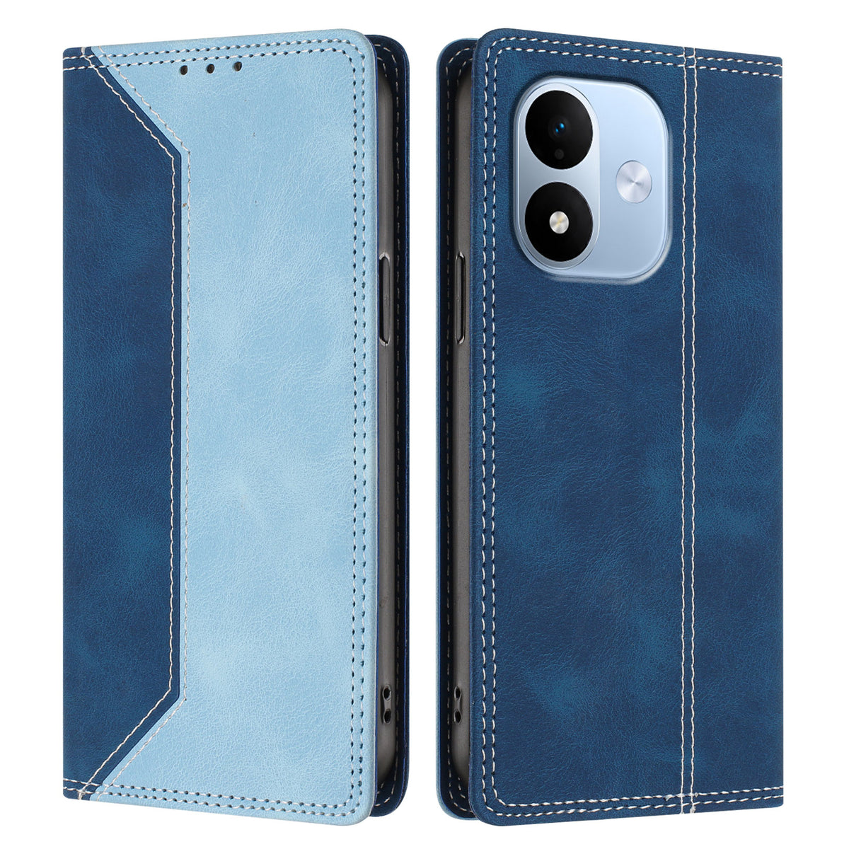 For Xiaomi Redmi Note 17 4G (Global) / Note 17 5G (Global) / Note 17 (India / China) 5G Leather Case Skin Touch Color Splicing RFID Blocking Wallet Stand Phone Cover