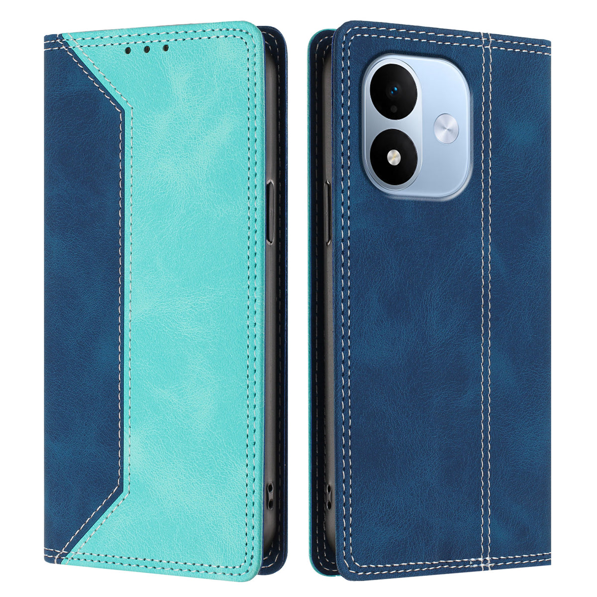 For Xiaomi Redmi Note 17 4G (Global) / Note 17 5G (Global) / Note 17 (India / China) 5G Leather Case Skin Touch Color Splicing RFID Blocking Wallet Stand Phone Cover