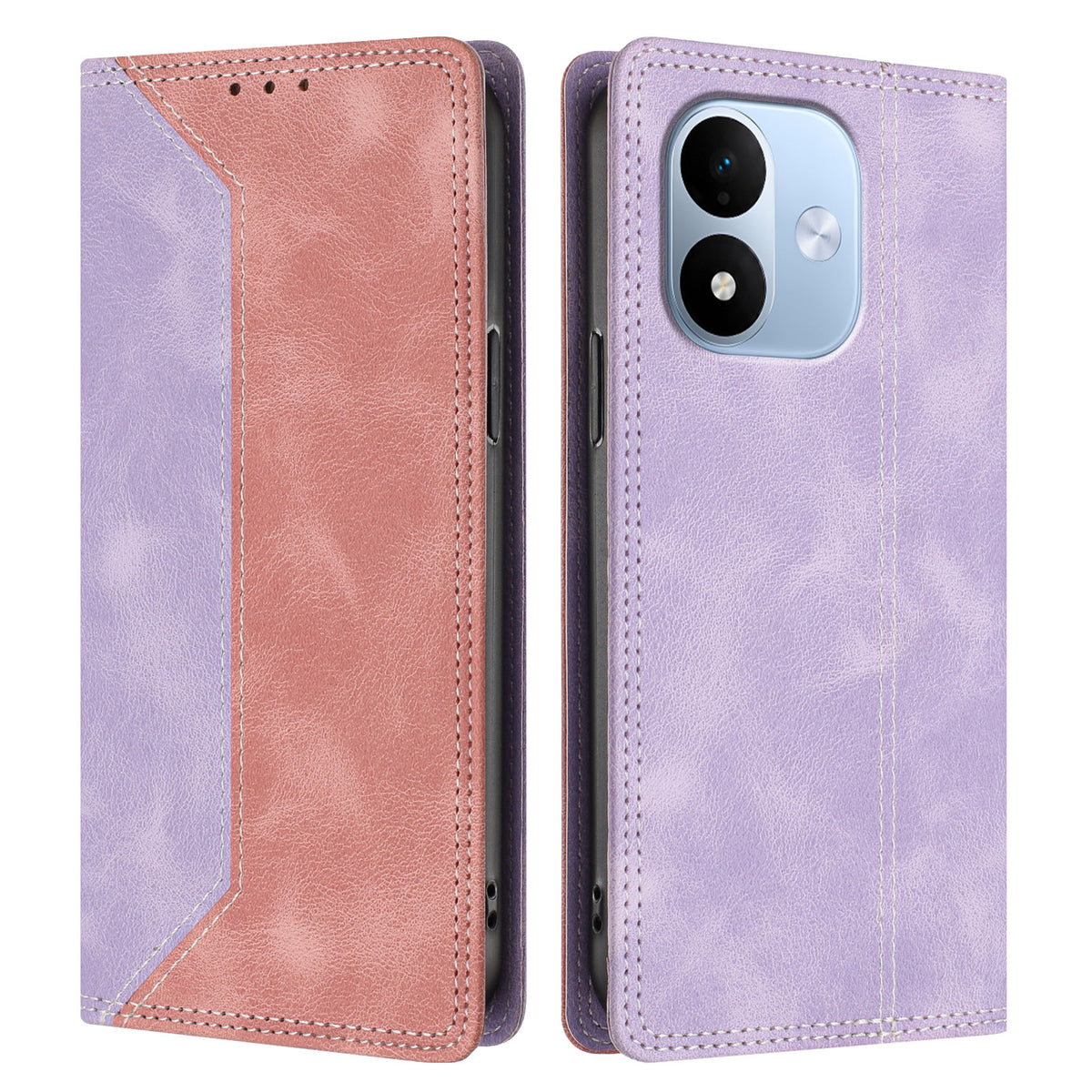 For Xiaomi Redmi Note 17 4G (Global) / Note 17 5G (Global) / Note 17 (India / China) 5G Leather Case Skin Touch Color Splicing RFID Blocking Wallet Stand Phone Cover