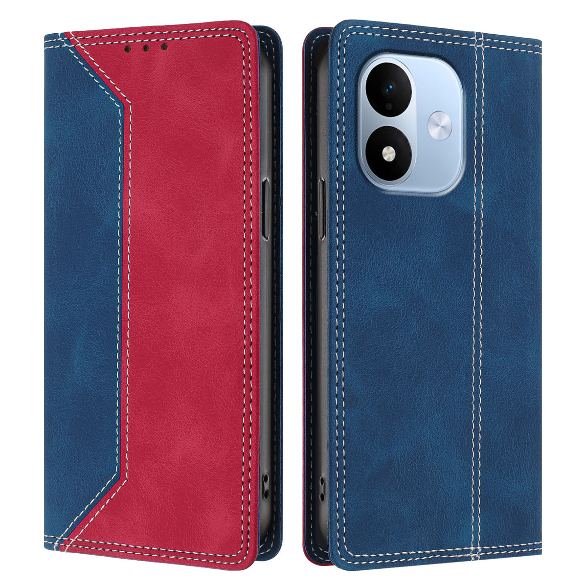 For Xiaomi Redmi Note 17 4G (Global) / Note 17 5G (Global) / Note 17 (India / China) 5G Leather Case Skin Touch Color Splicing RFID Blocking Wallet Stand Phone Cover