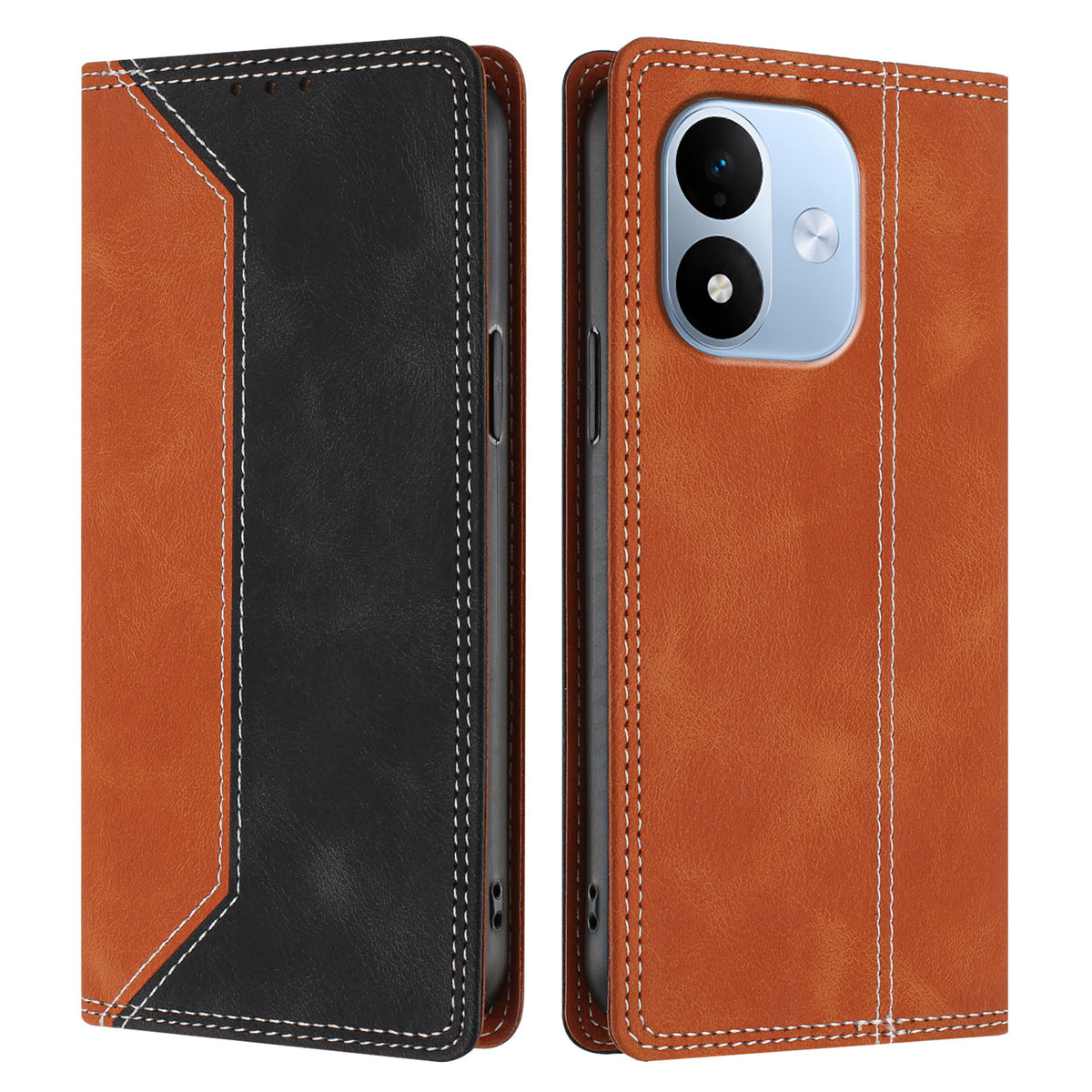 For Xiaomi Redmi Note 17 4G (Global) / Note 17 5G (Global) / Note 17 (India / China) 5G Leather Case Skin Touch Color Splicing RFID Blocking Wallet Stand Phone Cover