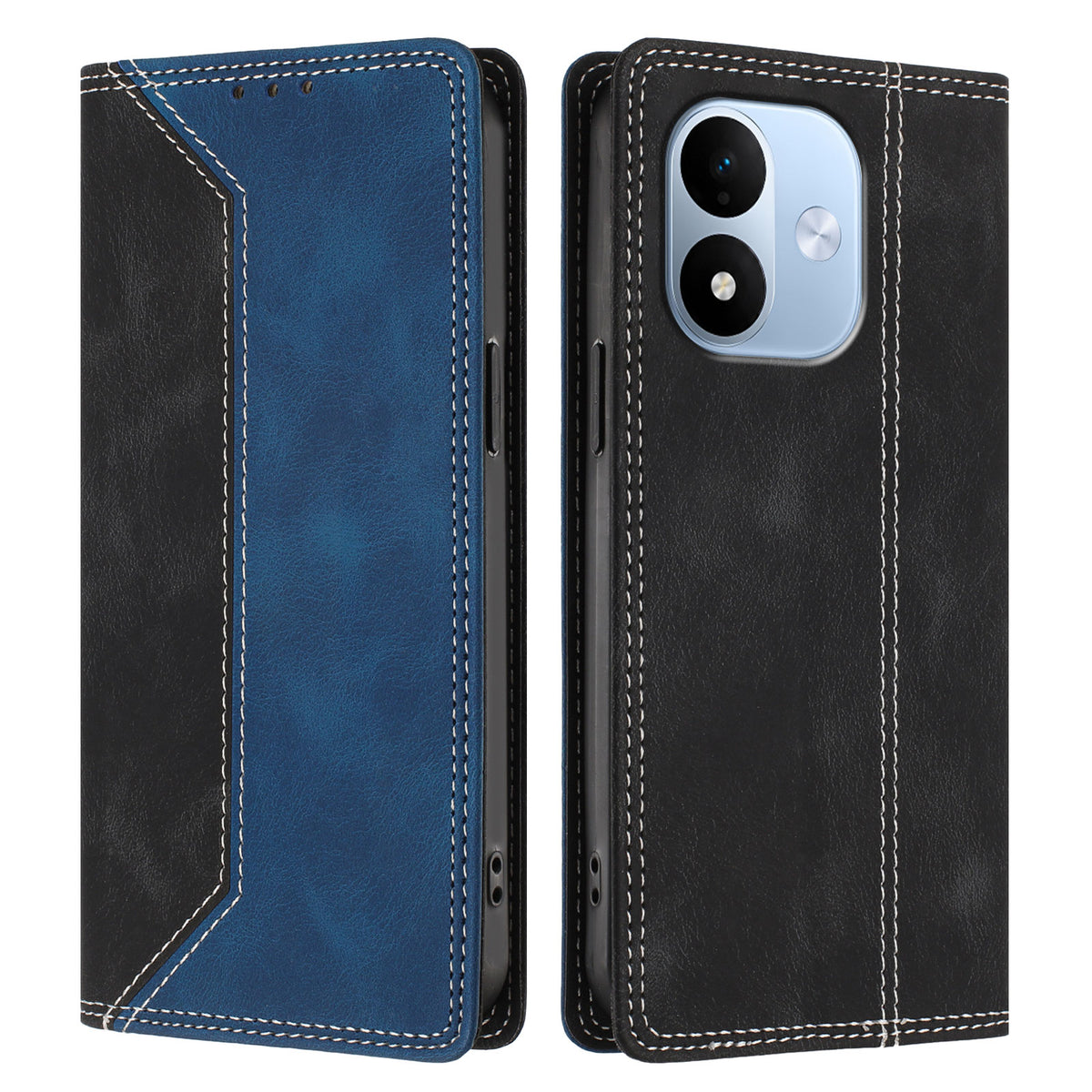 For Xiaomi Redmi Note 17 4G (Global) / Note 17 5G (Global) / Note 17 (India / China) 5G Leather Case Skin Touch Color Splicing RFID Blocking Wallet Stand Phone Cover