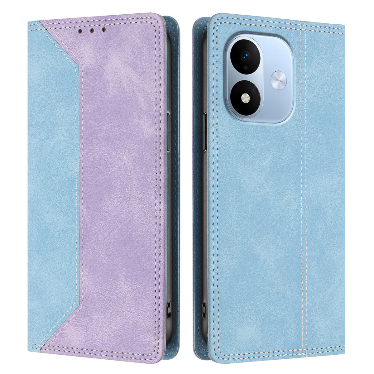 For Xiaomi Redmi Note 17 4G (Global) / Note 17 5G (Global) / Note 17 (India / China) 5G Leather Case Skin Touch Color Splicing RFID Blocking Wallet Stand Phone Cover