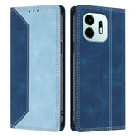 For OnePlus N6 4G Leather Case Skin Touch Color Splicing RFID Blocking Wallet Stand Phone Cover