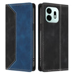 For OnePlus N6 4G Leather Case Skin Touch Color Splicing RFID Blocking Wallet Stand Phone Cover