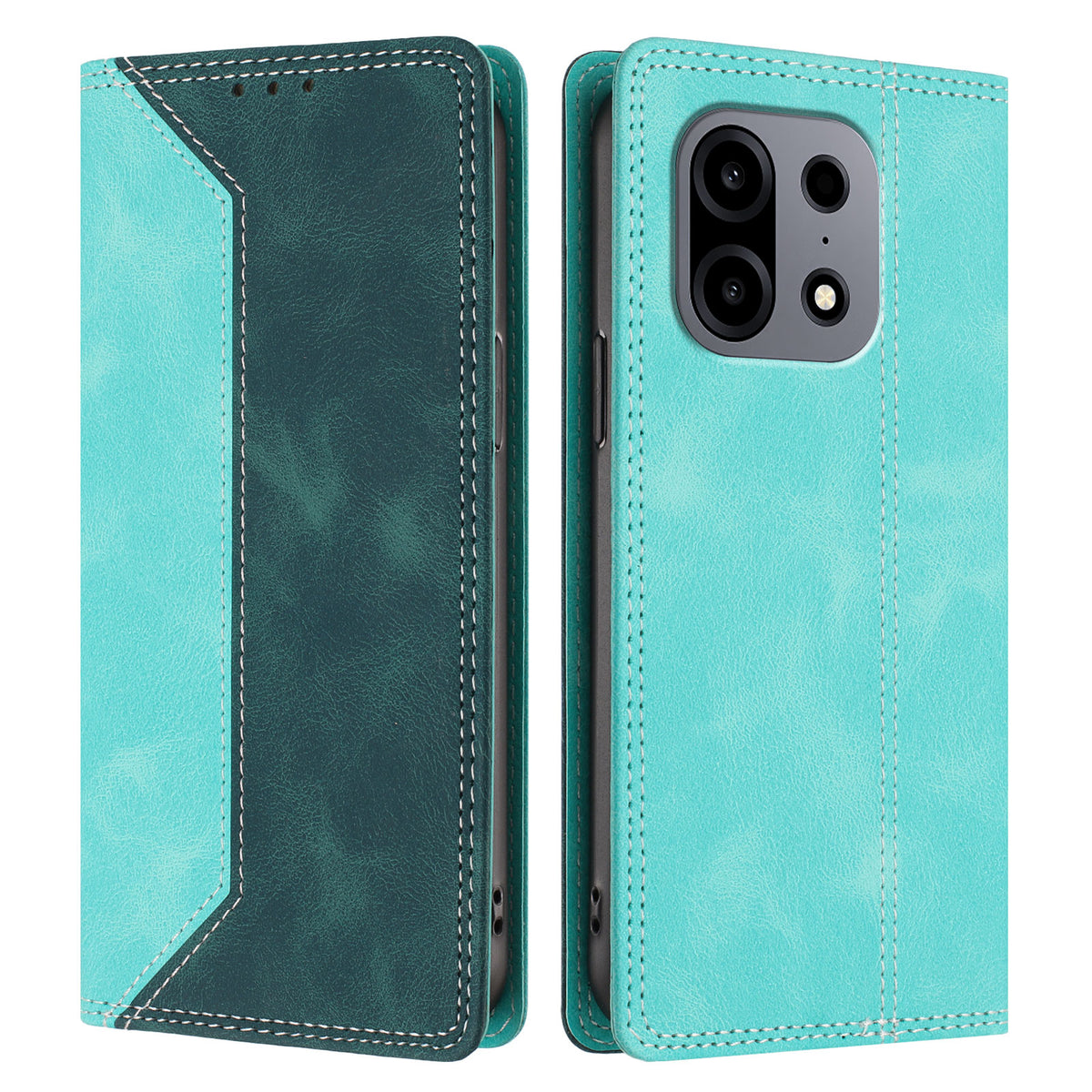 For OnePlus Turbo 6X Pro 5G Leather Case Skin Touch Color Splicing RFID Blocking Wallet Stand Phone Cover