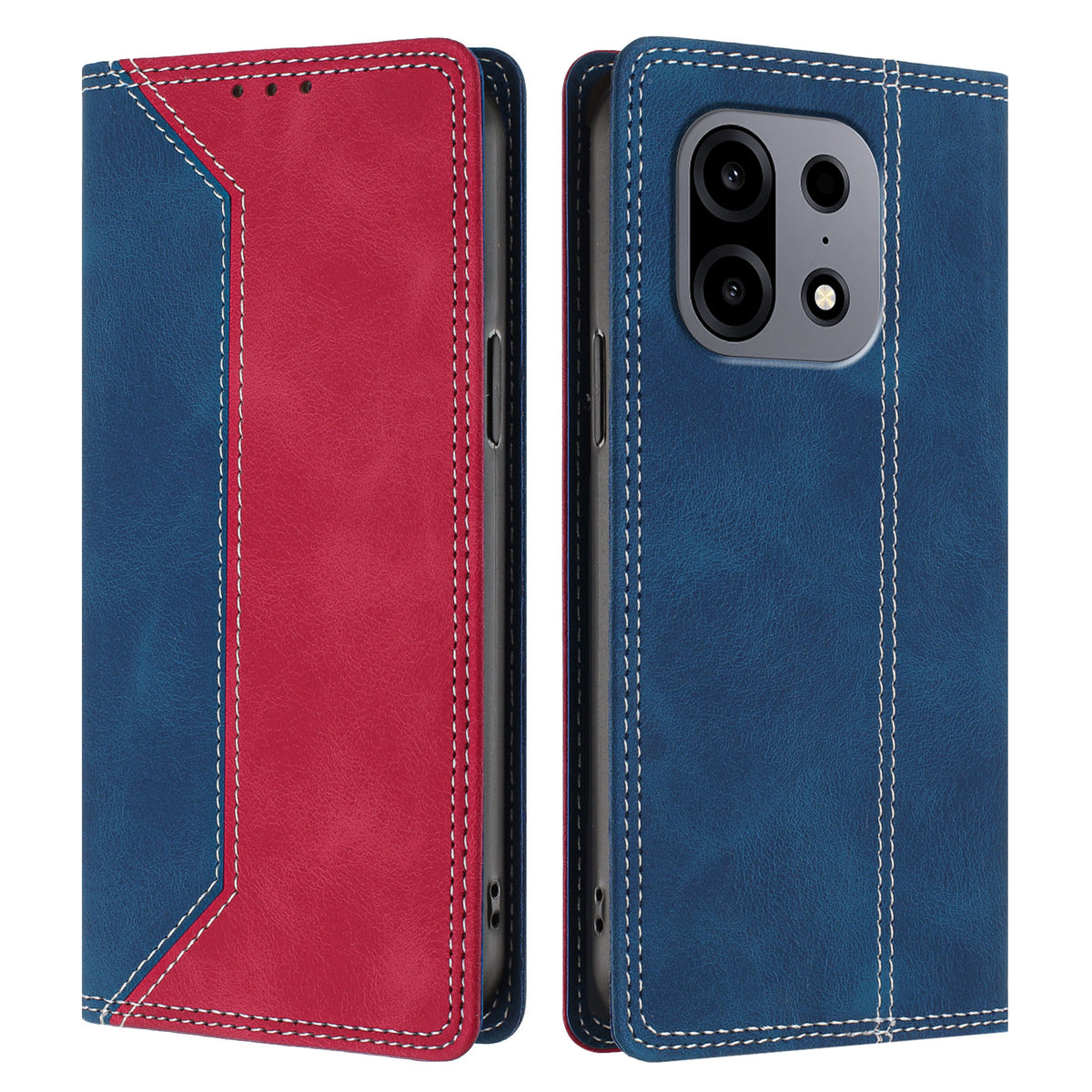 For OnePlus Turbo 6X Pro 5G Leather Case Skin Touch Color Splicing RFID Blocking Wallet Stand Phone Cover