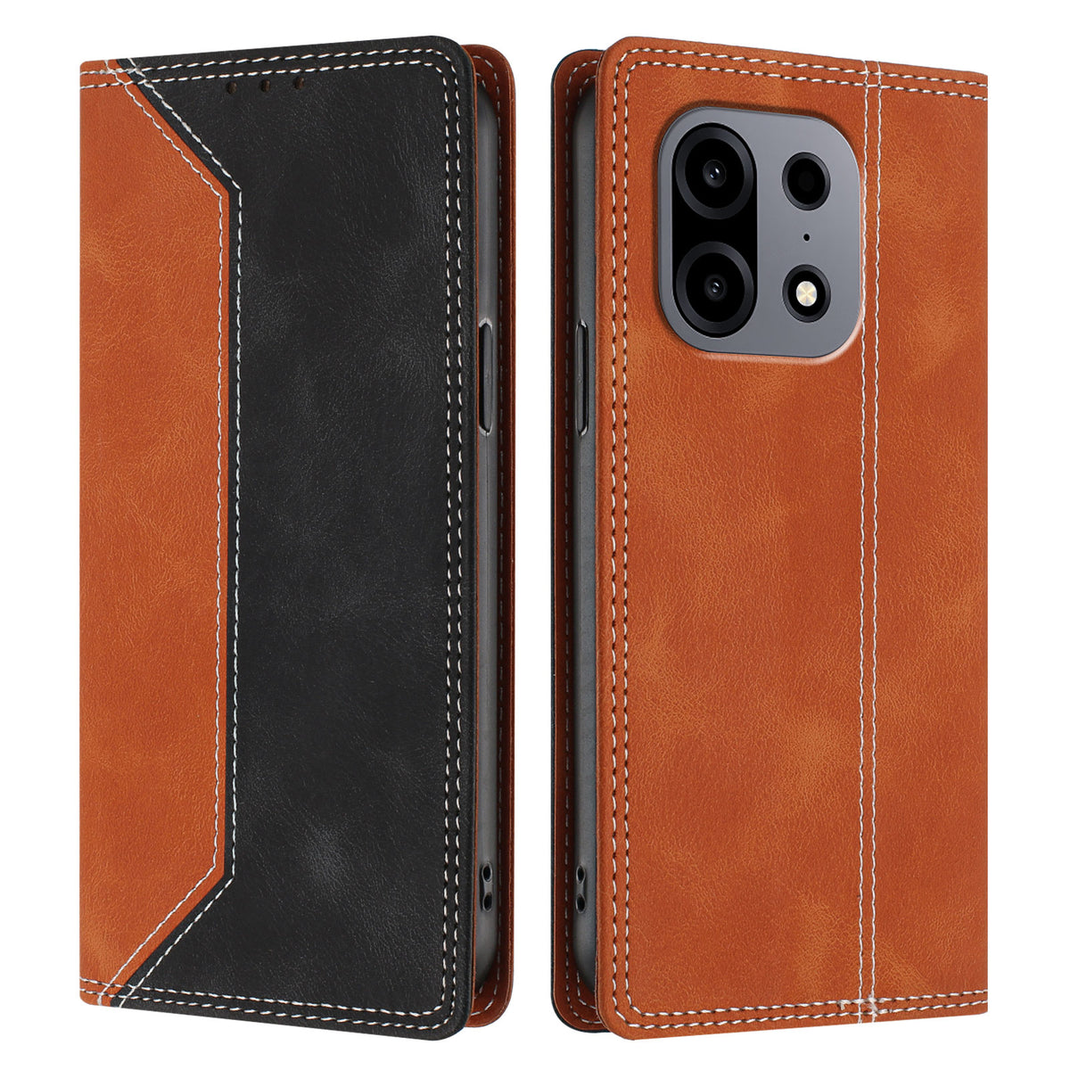 For OnePlus Turbo 6X Pro 5G Leather Case Skin Touch Color Splicing RFID Blocking Wallet Stand Phone Cover