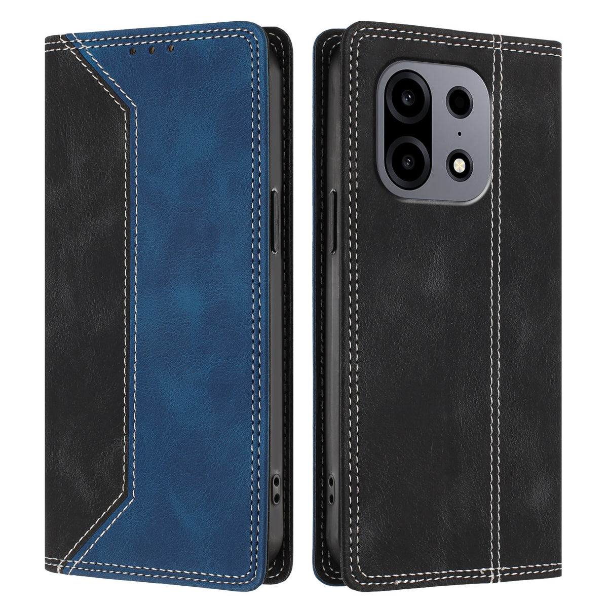 For OnePlus Turbo 6X Pro 5G Leather Case Skin Touch Color Splicing RFID Blocking Wallet Stand Phone Cover