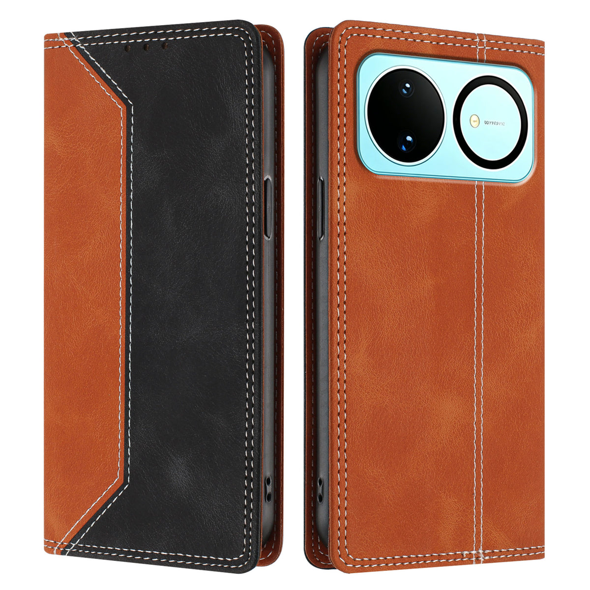 For Huawei nova 16 5G Leather Case Skin Touch Color Splicing RFID Blocking Wallet Stand Phone Cover