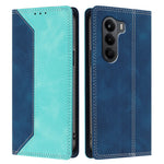 Til OnePlus Turbo 6X 5G Lædercover Skin Touch Farve Splejsning RFID-Blokerende Pung Stand Telefoncover