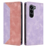 Til OnePlus Turbo 6X 5G Lædercover Skin Touch Farve Splejsning RFID-Blokerende Pung Stand Telefoncover