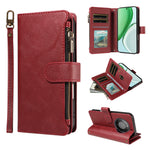 For Honor X9d 5G / Honor Magic8 Lite 5G / Honor X70 5G Leather Case 9 Card Slots Zipper Pocket Phone Cover with Wrist Strap