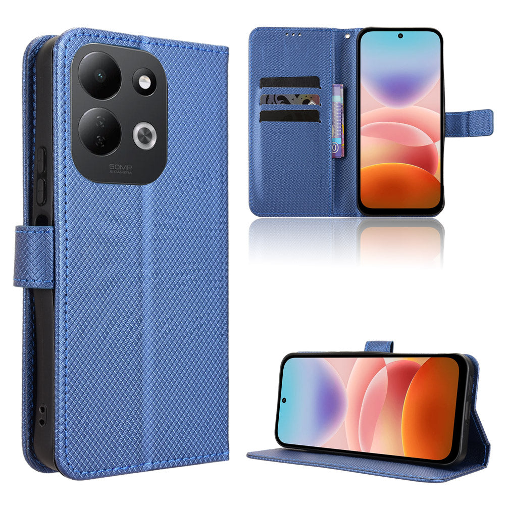 For Xiaomi Redmi 17 5G / Xiaomi Redmi 17 4G Leather Wallet Case with Strap Diamond Texture Phone Cover