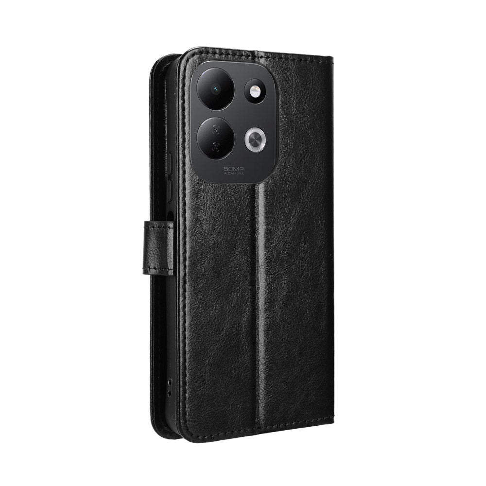 For Xiaomi Redmi 17 4G / 17 5G / Poco M8x 5G PU Leather Case with Strap Crazy Horse Texture Phone Wallet Cover