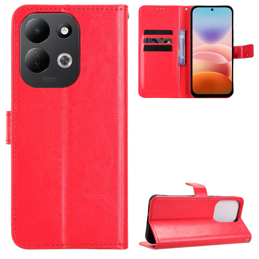 For Xiaomi Redmi 17 4G / 17 5G / Poco M8x 5G PU Leather Case with Strap Crazy Horse Texture Phone Wallet Cover