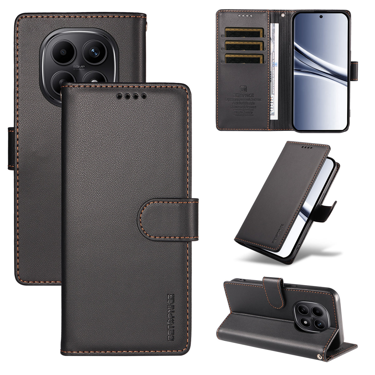 BETOPNICE for Xiaomi Redmi Note 15 Pro 5G (Global) 006 Case RFID Blocking Wallet Stand Leather Phone Cover with Wrist Strap