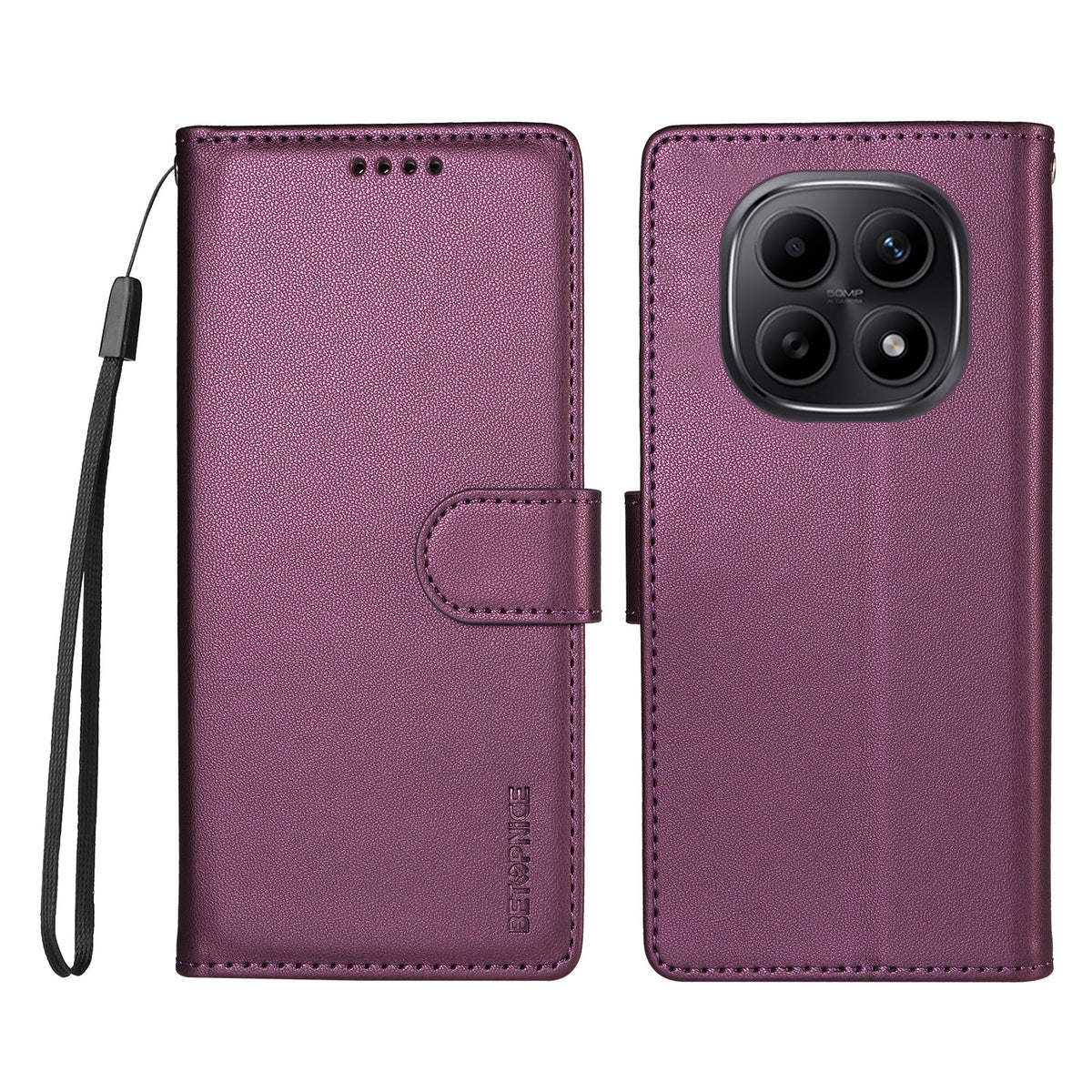 BETOPNICE for Xiaomi Redmi Note 15 Pro 5G (Global) 006 Case RFID Blocking Wallet Stand Leather Phone Cover with Wrist Strap