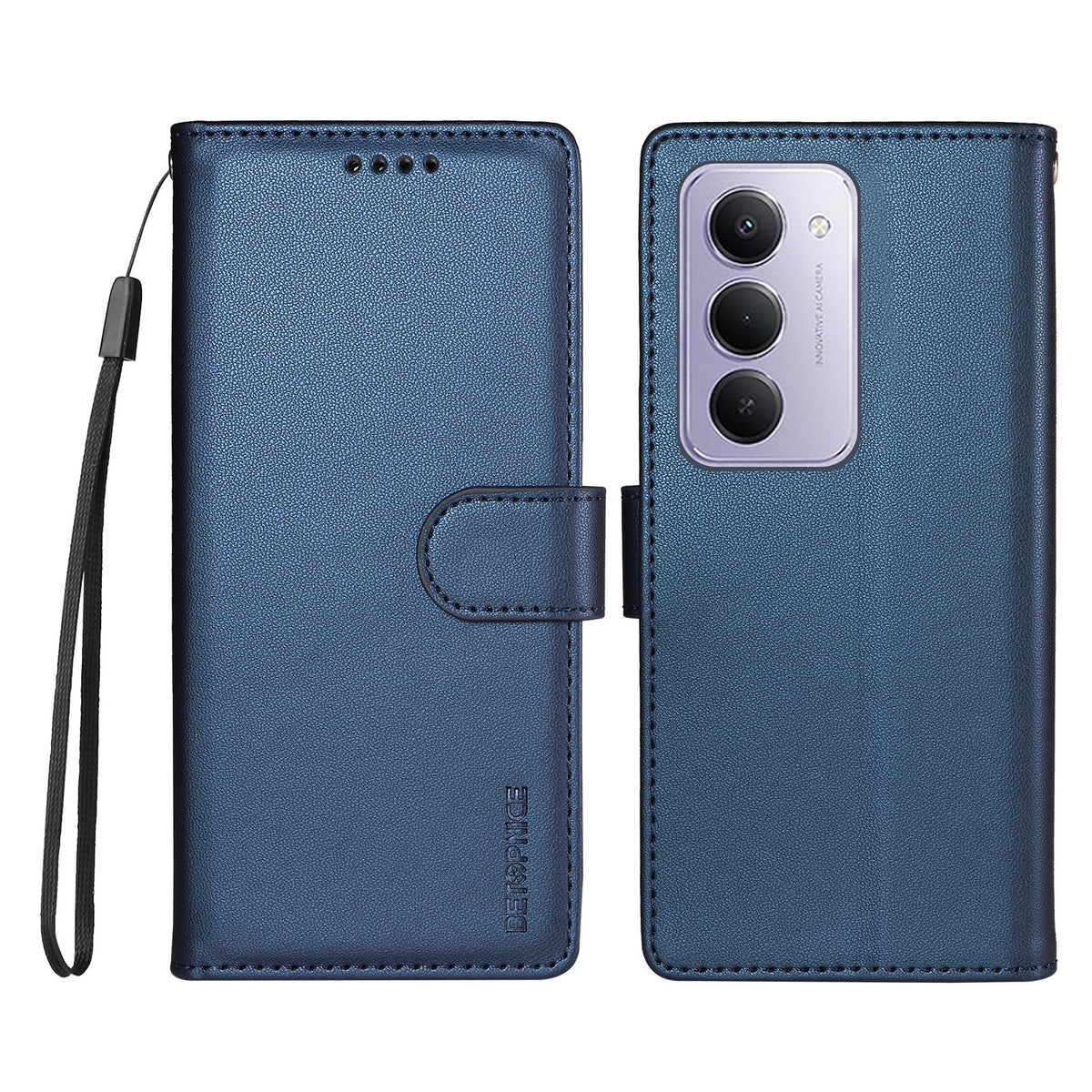 BETOPNICE för Xiaomi Redmi 15 5G (EU) (171 mm) / Xiaomi Redmi 15 4G (EU) (171 mm) 006-skal RFID-blockerande plånboksfodral i läder med handledsrem