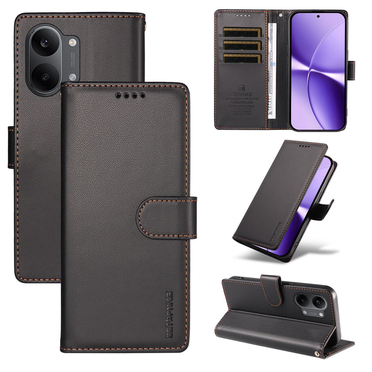 BETOPNICE for Xiaomi Poco X8 Pro Max 5G / Xiaomi Redmi Turbo 5 Max 5G 006 Case RFID Blocking Wallet Stand Leather Phone Cover with Wrist Strap