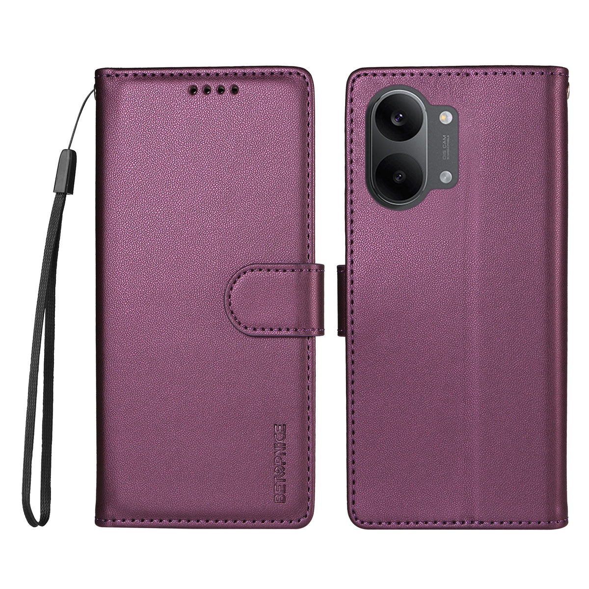 BETOPNICE for Xiaomi Poco X8 Pro Max 5G / Xiaomi Redmi Turbo 5 Max 5G 006 Case RFID Blocking Wallet Stand Leather Phone Cover with Wrist Strap