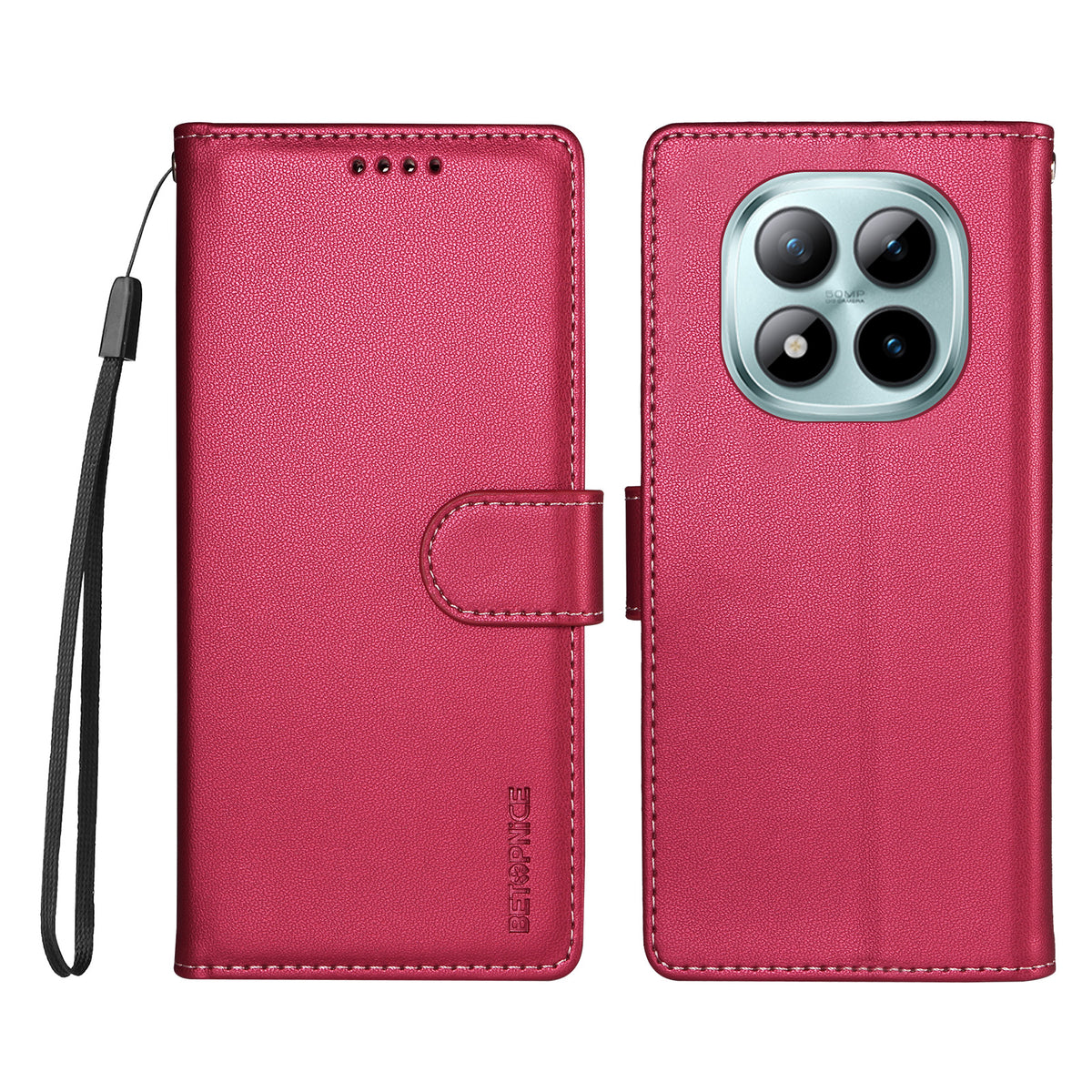 BETOPNICE för Xiaomi Poco M8 Pro 5G / Xiaomi Redmi Note 15 Pro+ 5G (Global) 006 Skal RFID-blockerande plånboksfodral i läder med handledsrem
