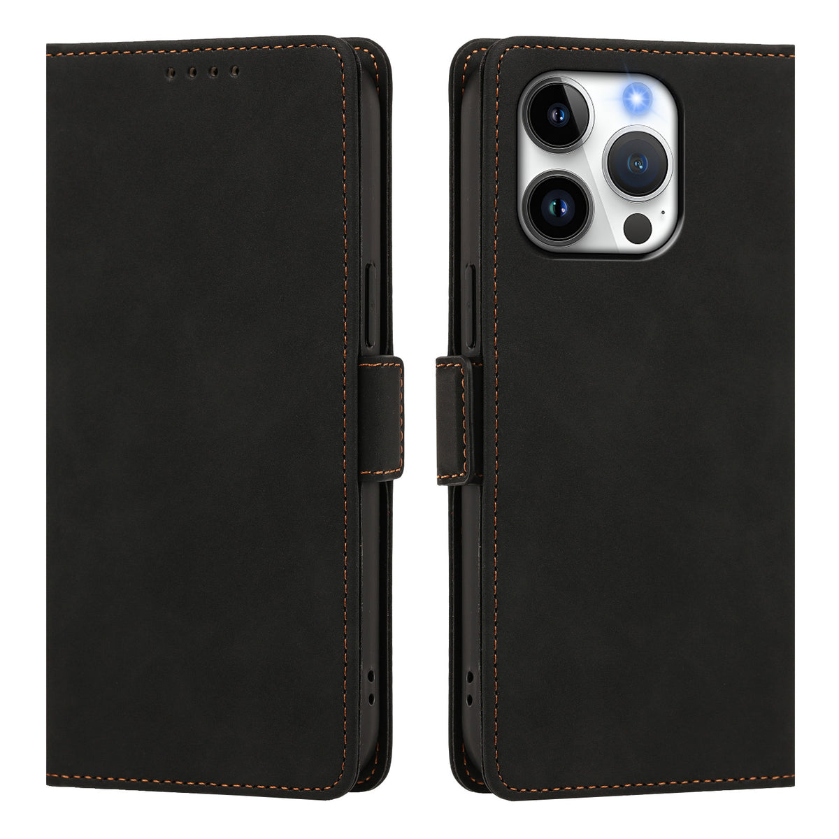 Til iPhone 16 Pro Cover Blødt PU-læder Flip Pung Telefoncover med Håndrem