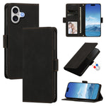Til iPhone 17 Etui Hudvenligt PU-læder Flip Wallet Telefoncover med Håndrem