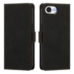 For iPhone 16e / iPhone 17e Case Skin-touch PU Leather Flip Wallet Phone Cover with Wrist Strap