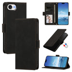 For iPhone 16e / iPhone 17e Case Skin-touch PU Leather Flip Wallet Phone Cover with Wrist Strap