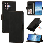 For iPhone 16 Case Skin-touch PU Leather Flip Wallet Phone Cover with Wrist Strap