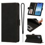 For iPhone 16 Plus Case Skin-touch PU Leather Flip Wallet Phone Cover with Wrist Strap