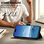 For iPhone 16 Plus Case Skin-touch PU Leather Flip Wallet Phone Cover with Wrist Strap