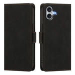 For iPhone 16 Plus Case Skin-touch PU Leather Flip Wallet Phone Cover with Wrist Strap