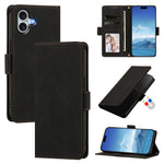For iPhone 16 Plus Case Skin-touch PU Leather Flip Wallet Phone Cover with Wrist Strap