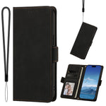 For iPhone 16 Plus Case Skin-touch PU Leather Flip Wallet Phone Cover with Wrist Strap