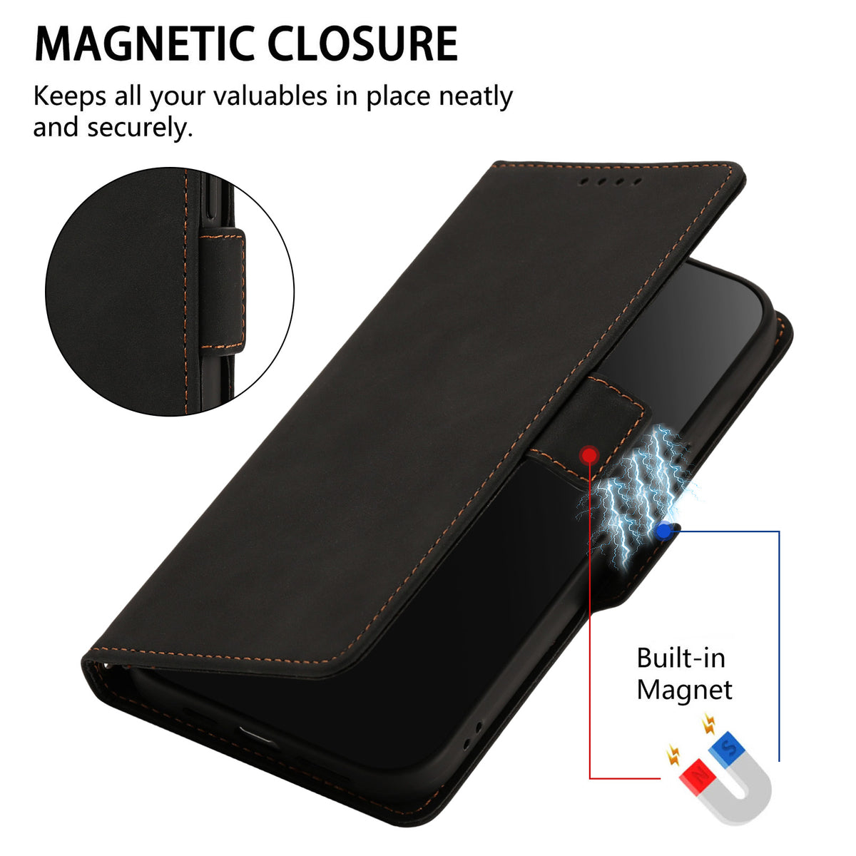 For iPhone 16 Plus Case Skin-touch PU Leather Flip Wallet Phone Cover with Wrist Strap