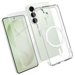 For Samsung Galaxy S26 FE Magnetic Case TPU+PC Transparent Phone Cover with High Aluminium-silicon Glass Screen Protector