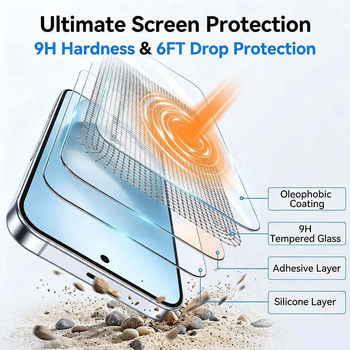 For Samsung Galaxy S26 FE Magnetic Case TPU+PC Transparent Phone Cover with High Aluminium-silicon Glass Screen Protector