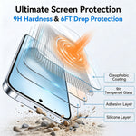 Til Samsung Galaxy A36 5G Magnetisk Etui TPU+PC Gennemsigtigt Telefoncover med Høj Aluminiums-silikonglas Skærmbeskytter