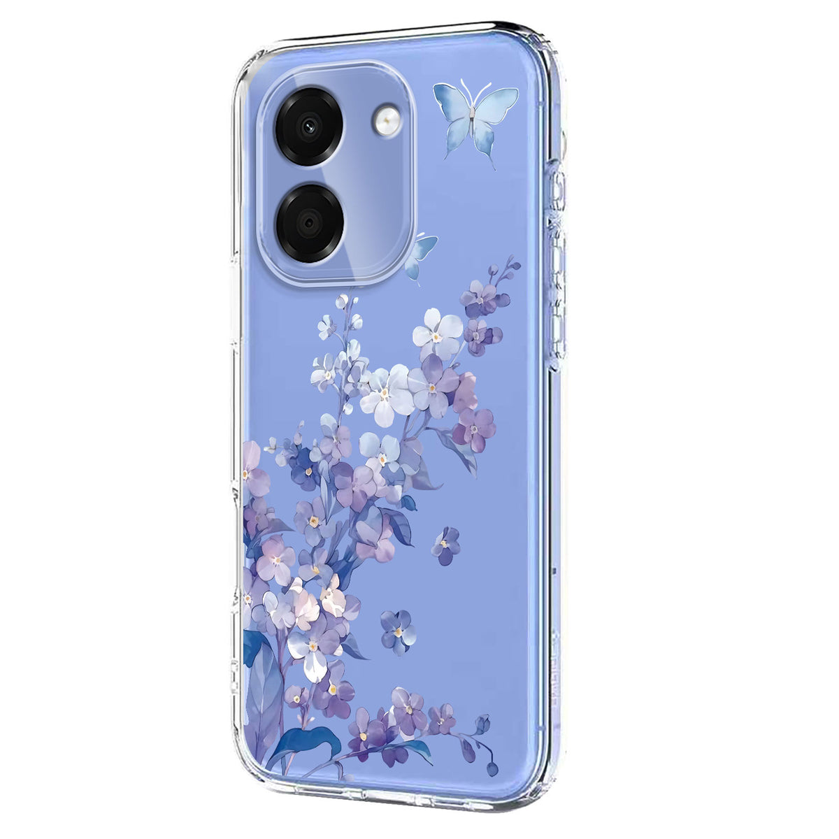 Honor X6e 4G / Honor X7e 4G Cover, TPU Telefon Bagcover med Sommerfugle Blomsterprint
