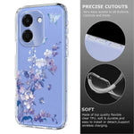 Honor X6e 4G / Honor X7e 4G Cover, TPU Telefon Bagcover med Sommerfugle Blomsterprint