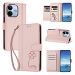For Xiaomi Redmi Note 17 Pro Max 5G / Xiaomi Redmi Note 17 Pro+ 5G Wallet Case 9 Card Slots Lucky Clover Imprint Leather Phone Cover with Wrist Strap