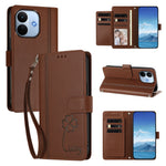For Xiaomi Redmi Note 17 Pro Max 5G / Xiaomi Redmi Note 17 Pro+ 5G Wallet Case 9 Card Slots Lucky Clover Imprint Leather Phone Cover with Wrist Strap