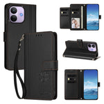 For Xiaomi Redmi Note 17 Pro 5G Wallet Case 9 Card Slots Lucky Clover Imprint Leather Phone Cover with Wrist Strap