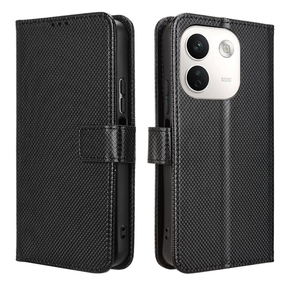 For Xiaomi Redmi Note 17 Pro+ 5G / 17 Pro Max 5G Leather Wallet Case with Strap Diamond Texture Phone Cover