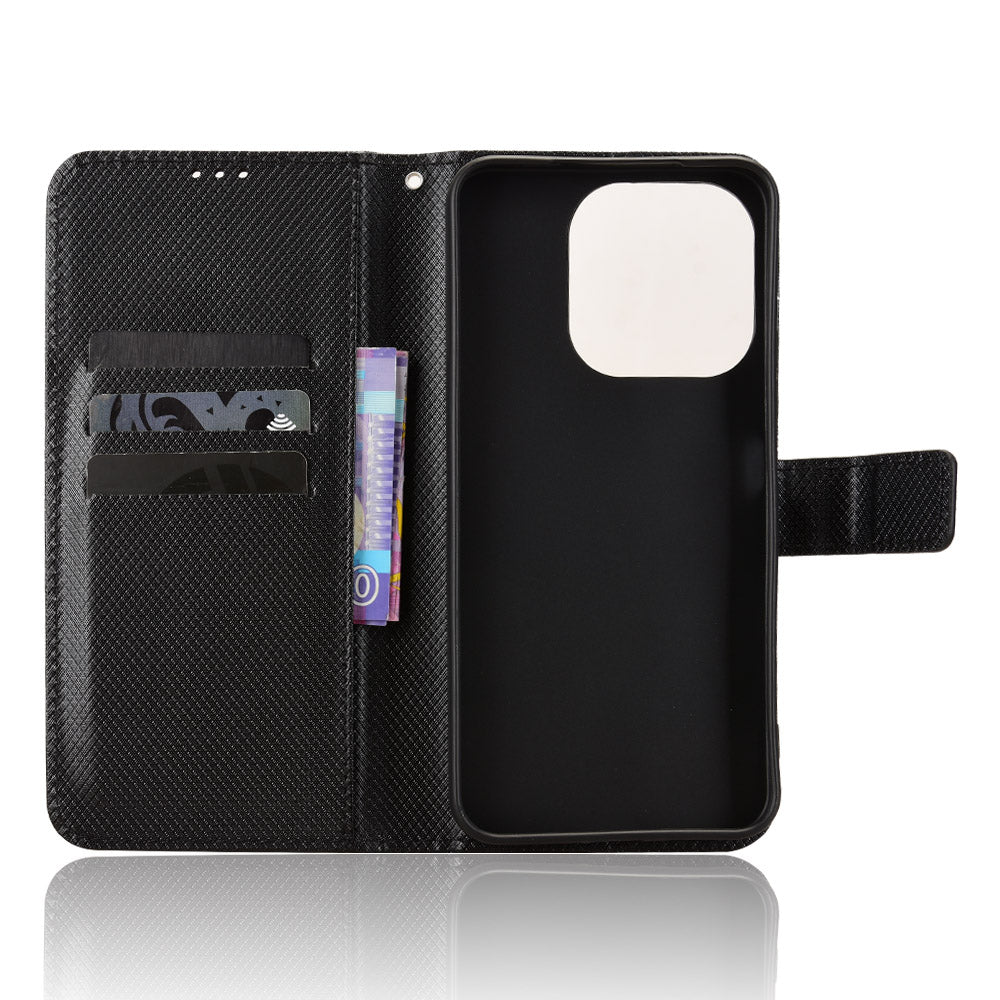 For Xiaomi Redmi Note 17 Pro+ 5G / 17 Pro Max 5G Leather Wallet Case with Strap Diamond Texture Phone Cover