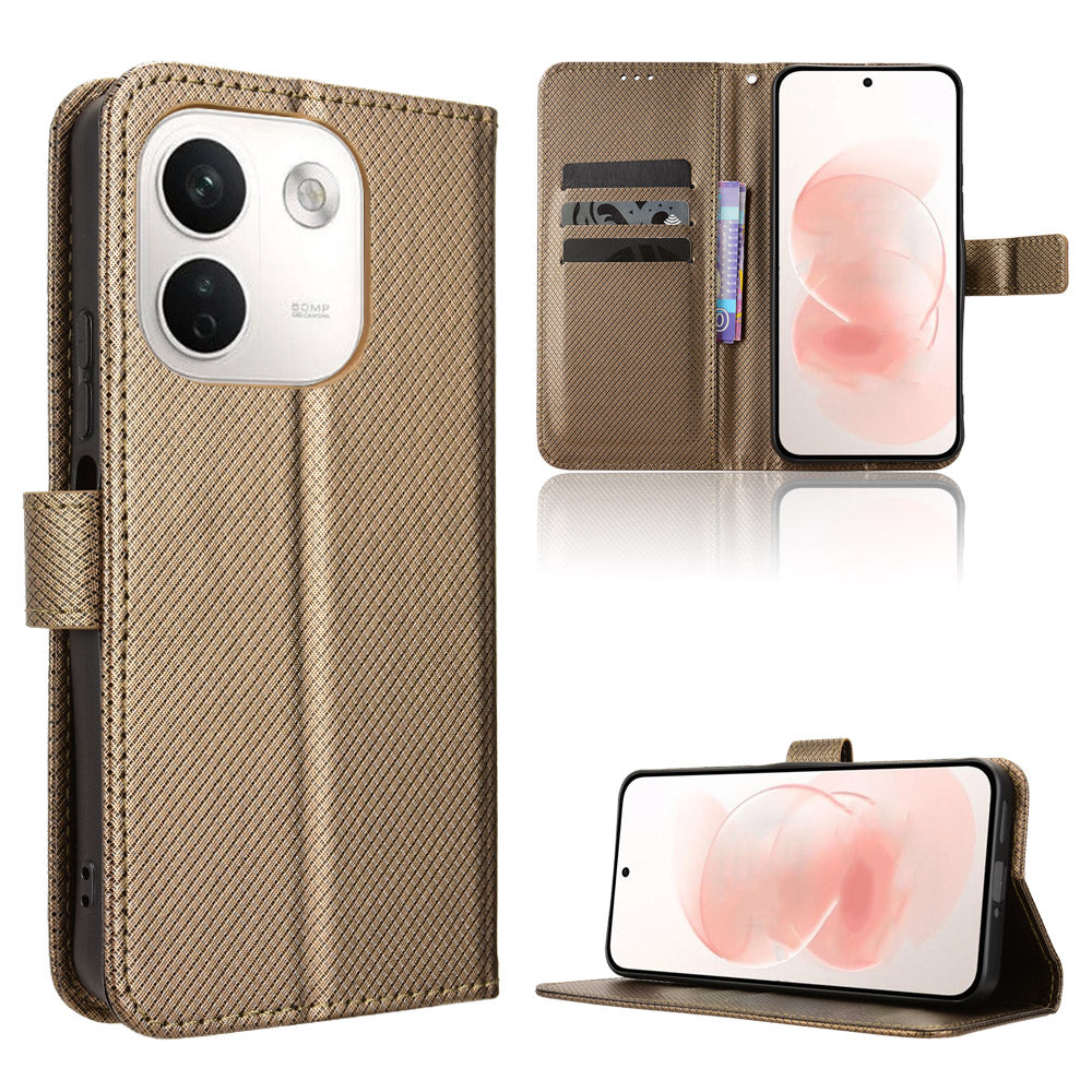 For Xiaomi Redmi Note 17 Pro+ 5G / 17 Pro Max 5G Leather Wallet Case with Strap Diamond Texture Phone Cover