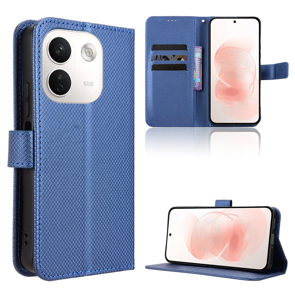 For Xiaomi Redmi Note 17 Pro+ 5G / 17 Pro Max 5G Leather Wallet Case with Strap Diamond Texture Phone Cover